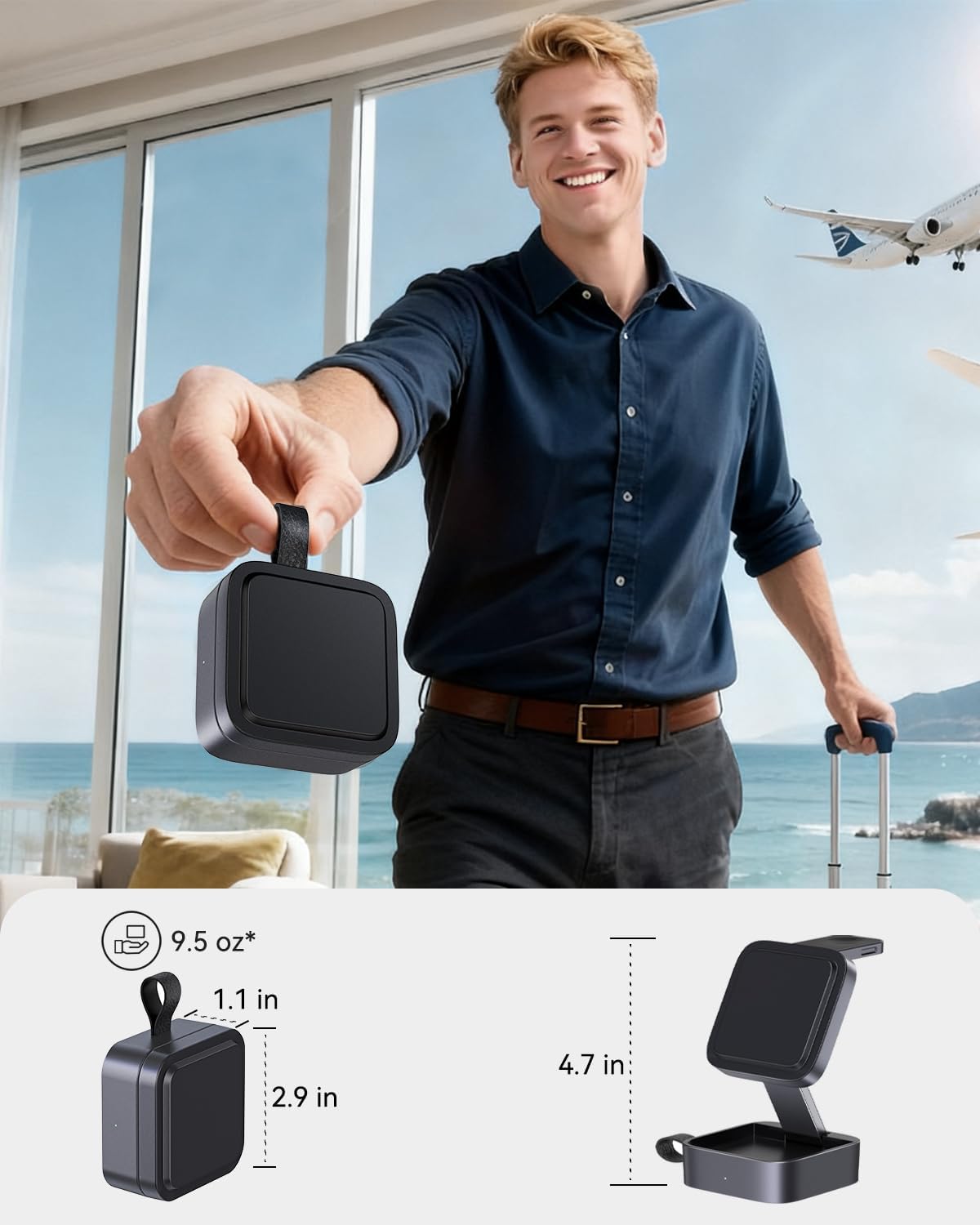 3 in 1 Wireless Charging Station for Apple Devices, Magnetic Foldable Travel Fast Charger Stand Compatible with Magsafe for Iphone 17E/Air/17/16/15/14/13/12 Series, Apple Watch & Airpods Pro/4/3/2