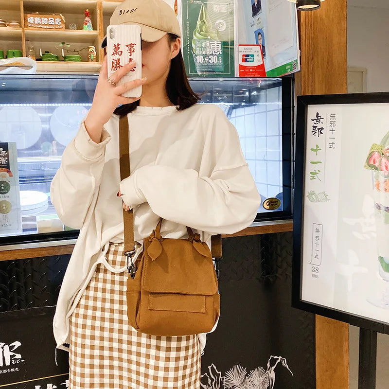 New Simple Canvas Crossbody Bag Versatile Fashion Messenger Bag Small Bags for Women Messenger Bag Shoulder Bag for Women 2020