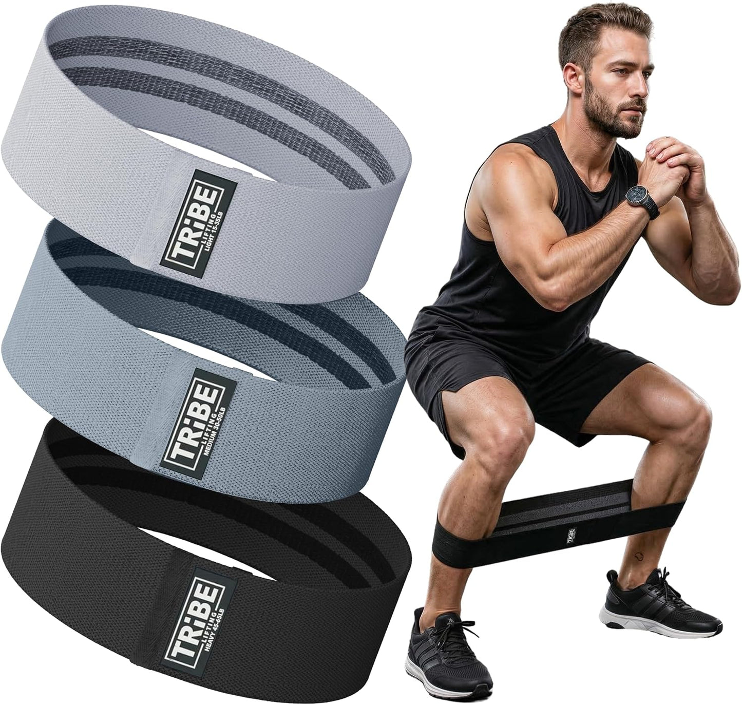 Fabric Resistance Bands for Working Out - Booty Bands for Women and Men - Exercise Bands Resistance Bands Set - Workout Bands Resistance Bands for Legs